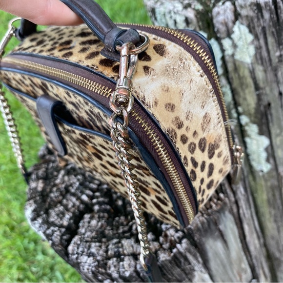 Kate Spade Mini Purse Cheetah Print Fur Crossbody - Picture 9 of 17